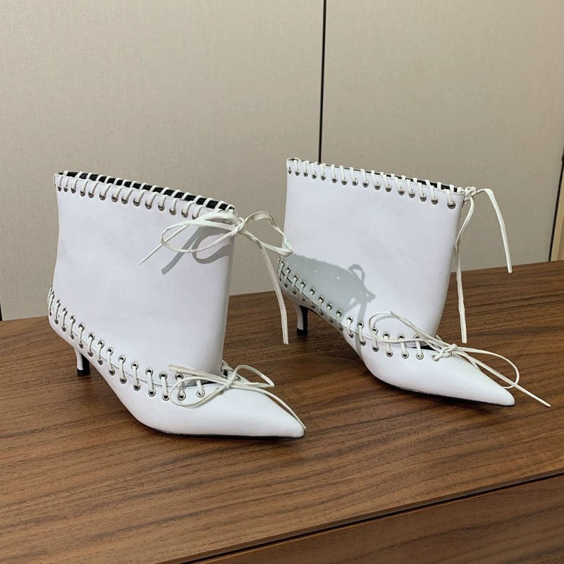 6.5 cm Heel Short Boots Pointed Fashionable Buckle Fashion Versatile Cool Women Boots Women Shoes  Ladies Shoes Botas De Mujer