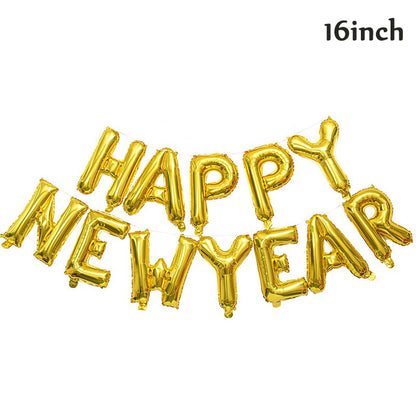 16 Inch 2027 Happy New Year Foil Balloons Christmas New Year Party Decoration Festival Party Supplies Photo Props Home Decor