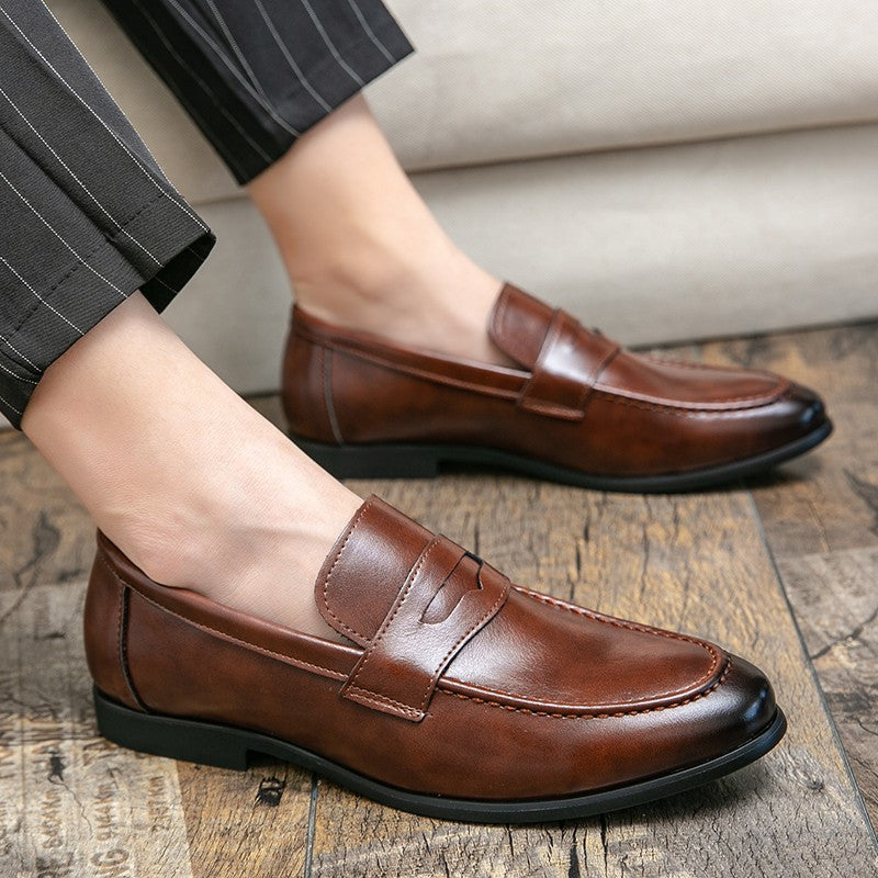 Men's Dress Shoes Trend Casual Business Leather Shoes For Men Classic Slip On Formal Social Wedding Leather Shoes Men Loafers