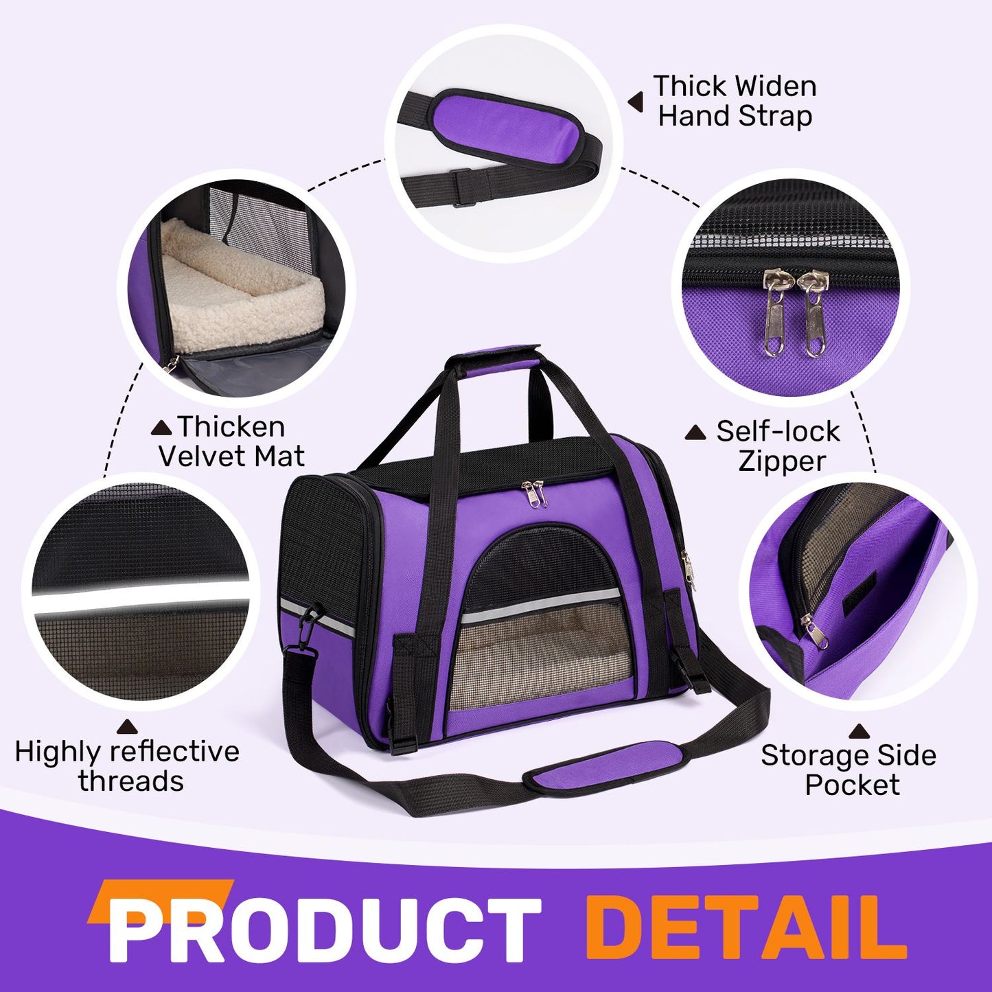 Transportador para Cães Pequenos, Transportadores de Animais de Estimação Pequenos e Médios de até 6,8 kg, Transportador para Gatos com Laterais Macias, Bolsa Portátil Dobrável para Gatos e Cães, Aprovado por Companhias Aéreas