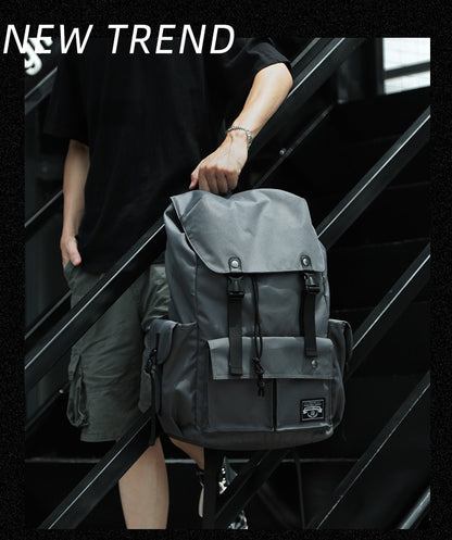 Mochila Masculina Impermeável de Grande Capacidade com Cordão para Homens Oxford Durável Viagem Faculdade Aluno Notebook Escola Livros