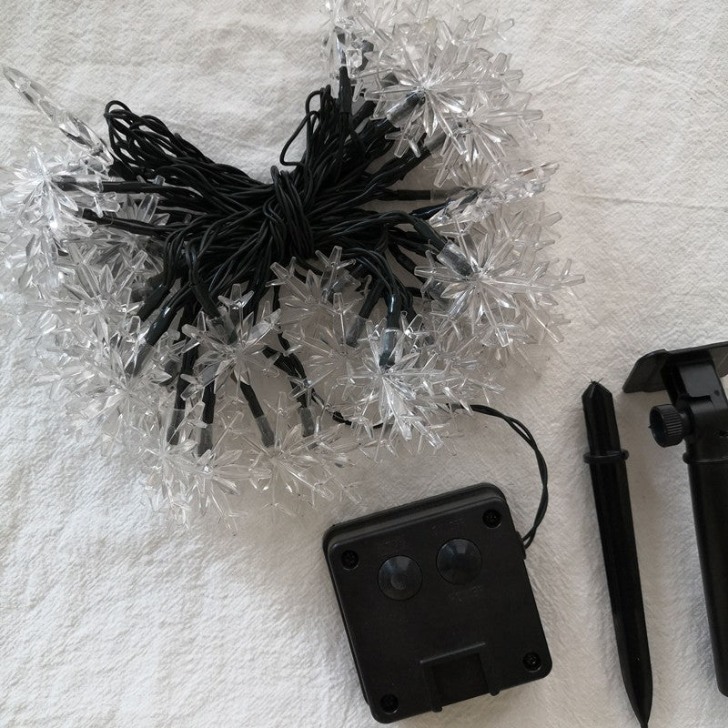 12m Solar Snowflake LED String Lights Fairy Lights Garland Outdoor New Year Christmas Tree Home Garden Decorations Lamp