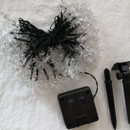 12m Solar Snowflake LED String Lights Fairy Lights Garland Outdoor New Year Christmas Tree Home Garden Decorations Lamp