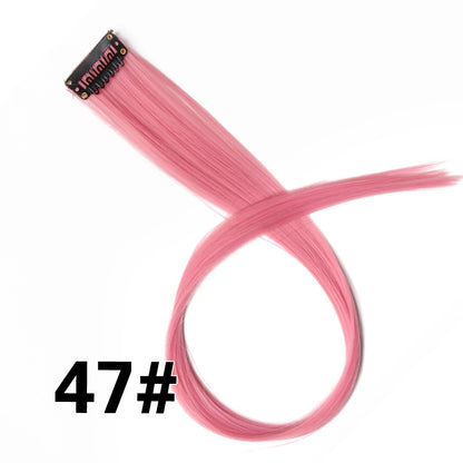 Alileader Aplique de Cabelo Extensão com Clip 57 Cores Ombre Liso Extensão de Cabelo com Clip em Apliques Peças de Cabelo de Fibra de Alta Temperatura