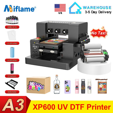 A3 UV Printer XP600 UV Flatbed Printing Machine with Varnish A4 A3 UV DTF Printer For Pen Metal Wood Acrylic UV Sticker Printer