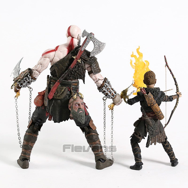 NECA God of War 2018 Kratos & Atreus Ultimate PVC Action Figure Modelo Colecionável Brinquedo 2-pack