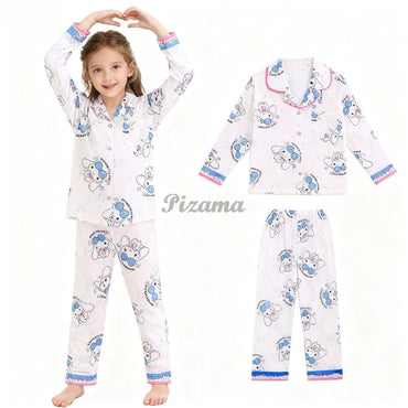 Sanrio Kuromi Girls Pajamas Sets Pijamas Navideños Melody Cinnamoroll Kids Pyjamas Girls Clothes 2pcs Full Sleeve & Pants Sets