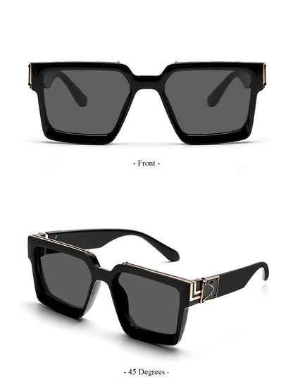Ruiao Retro Black Millionaire Shades Luxury Sunglasses 2025 For Men Designer Famous Brand Square Sun Glasses Man Women Sunglass