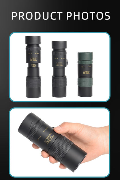 Telescópio com Zoom 10-300x40 HD 4K Binóculos Portáteis Potentes de Longo Alcance Monocular Profissional BAK4-Prismas Para Caça e Acampamento