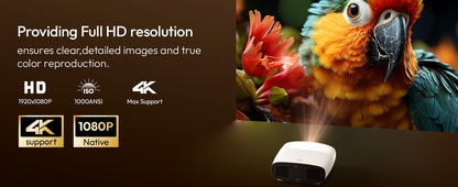 Projetor VEVSHAO A22 Full HD 1080P 4K 1000ANSI Android WiFi Foco Automático 10W*2 Projetor de Home Theater para Reuniões de Escritório e Vídeo