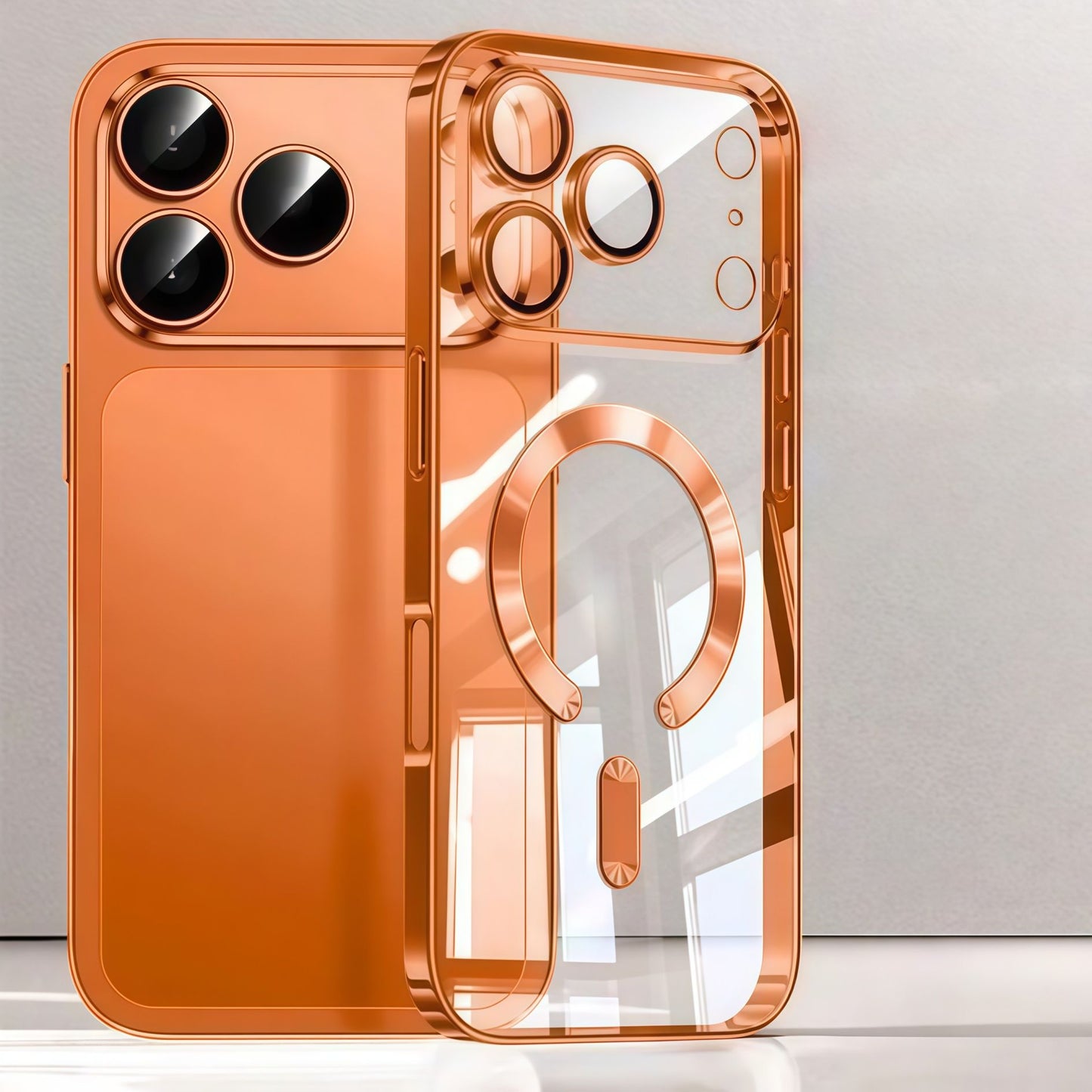 Proteção de Câmera Capa Luxo Transparente com Galvanoplastia TPU Macio Proteção contra Quedas com Capa de Telefone Magnética Para iPhone17Pro Max/17Pro/Air/17