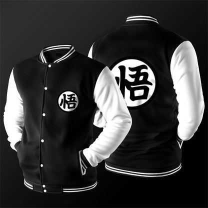 Anime Japanese Son Goku Baseball Jacket Cosplay Cartoon  Mens Warm Coat Spring Autumn Overcoat Fleece Hoodies jaqueta masculina