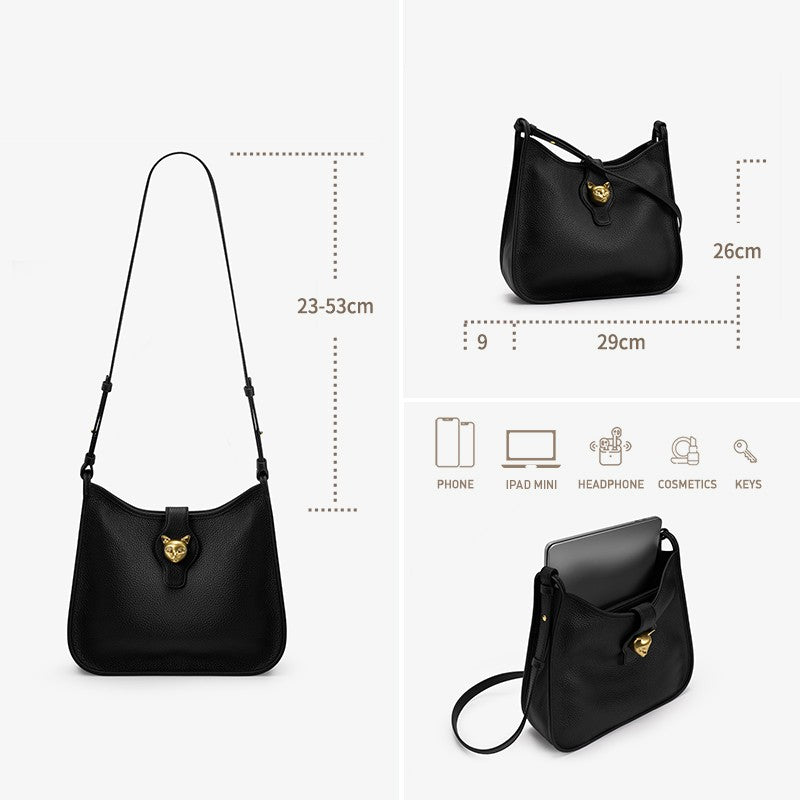 BAFELLI New Women's Natural Cattle Leather Bucket Bag - Versatile & Chic Shoulder & Crossbody