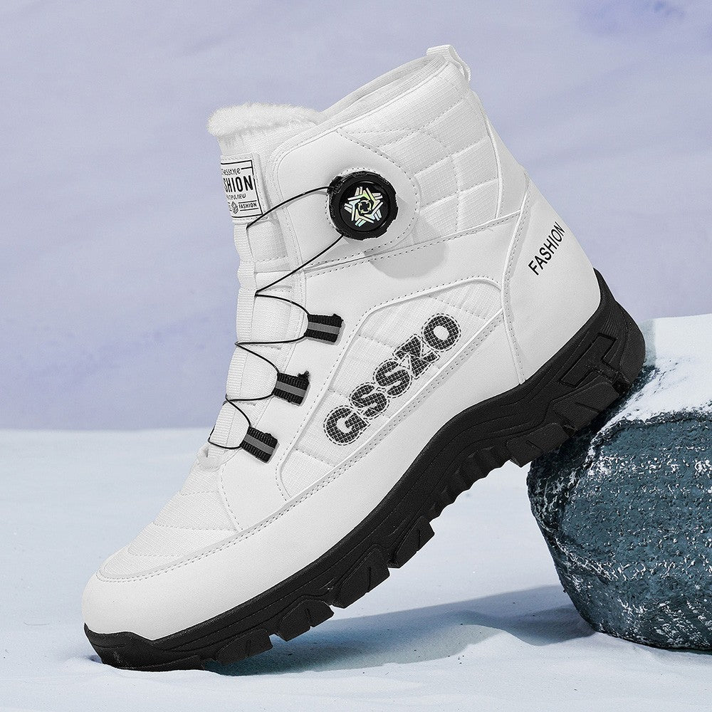 Winter New Swivel Buckle Fleece Waterproof Snow Boots Outdoor Non-slip and Wear-resistant