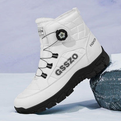 Winter New Swivel Buckle Fleece Waterproof Snow Boots Outdoor Non-slip and Wear-resistant