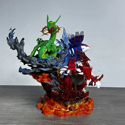 35cm/13.78in Pokemon Anime Figure Groudon Kyogre Rayquaza Action Figures Pvc Collection Model Toys for Childre Gifts