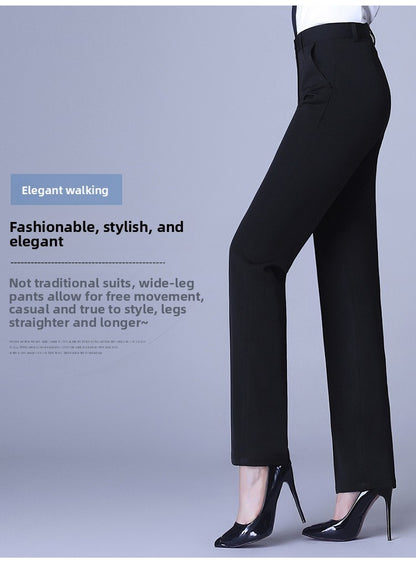Bla Straight Leg Work Pants Women's Autumn Winter Spring Profional Suit Pants Slimming Formal Long Trousers for Office