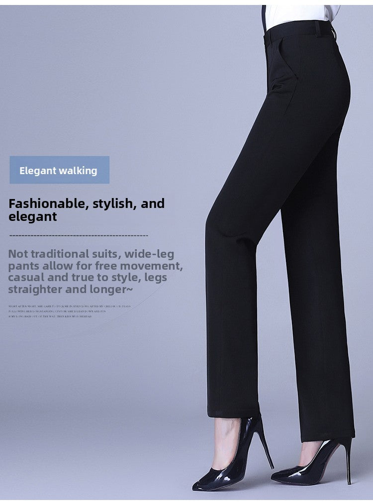 Bla Straight Leg Work Pants Women's Autumn Winter Spring Profional Suit Pants Slimming Formal Long Trousers for Office