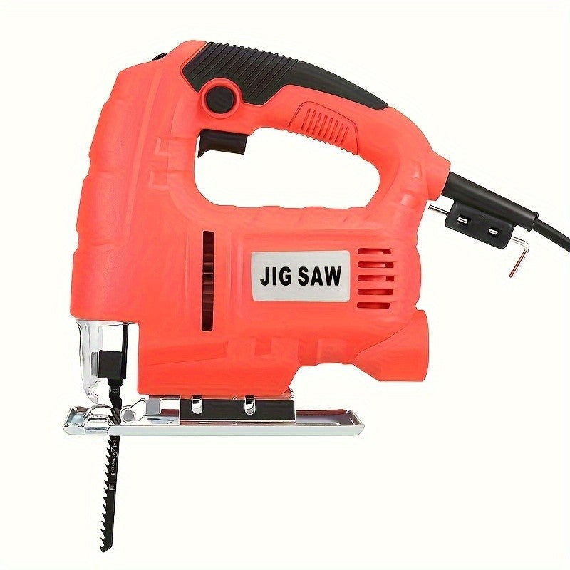 Serra Tico-Tico Elétrica - Serra Tico-Tico de 710W com 6 Velocidades Ajustáveis, Ferramenta Elétrica Multifuncional para Trabalhar Madeira, 110V EUA, Vermelha