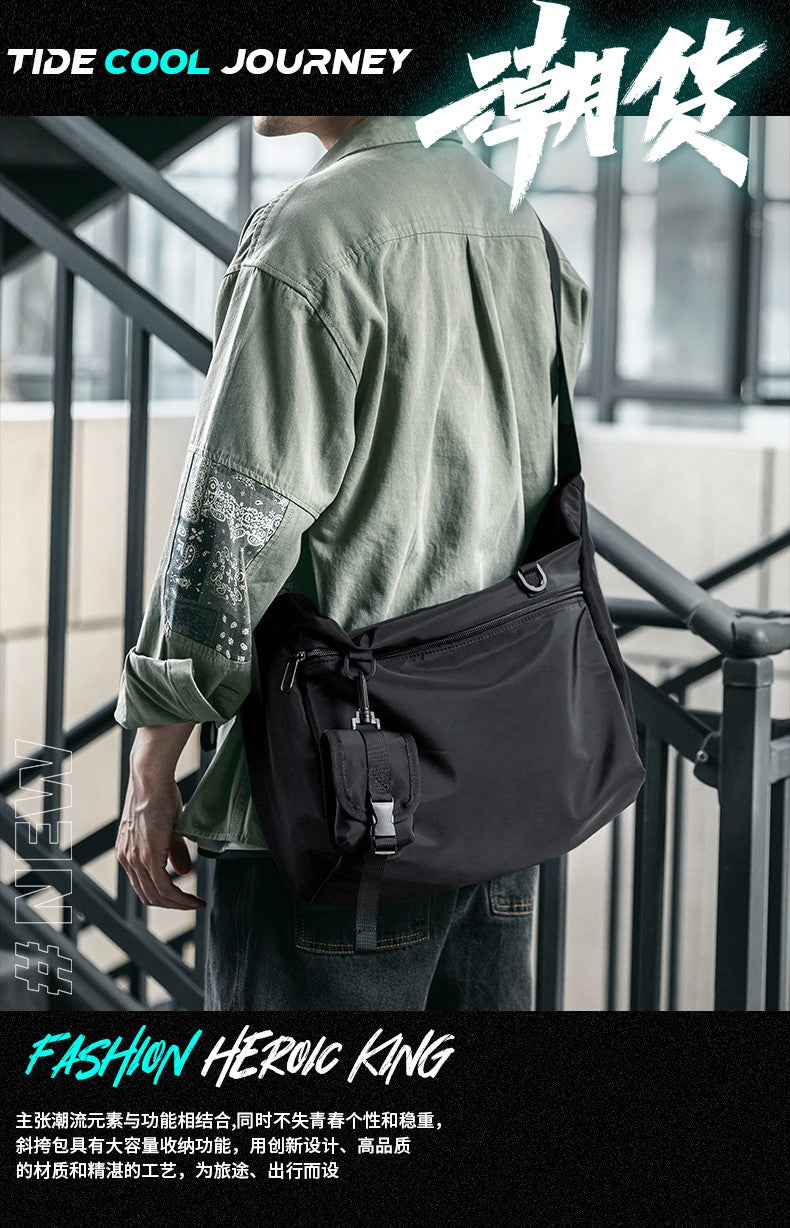 MOYYI INS Korean Style Men Messenger Bags Women Travel Casual Large Hobo Bag Waterproof Nylon Laptop Crossbody Shoulder Bag