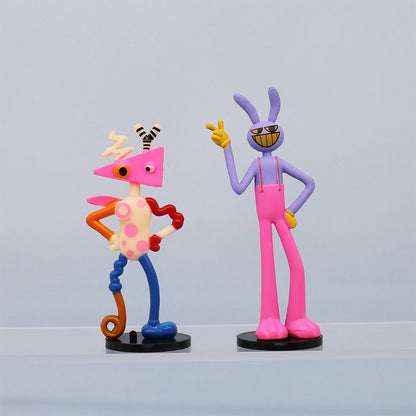 The Amazing Digital Circus 8 Styles Q Version Figurine Models, Rabbit Clown Dolls Cartoon Peripherals Cake Ornaments Toy Models