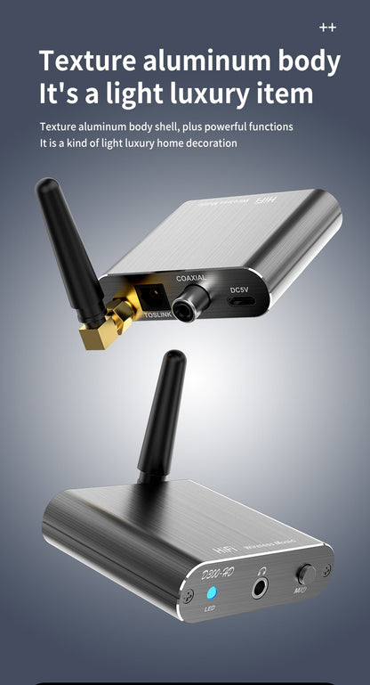 CSR Wireless Receiver APTX-HD BT 5.2 HiFi Stereo Audio Adapter Support Coaxial Optical Fiber aptX-LL For Headphone TV Amplifier