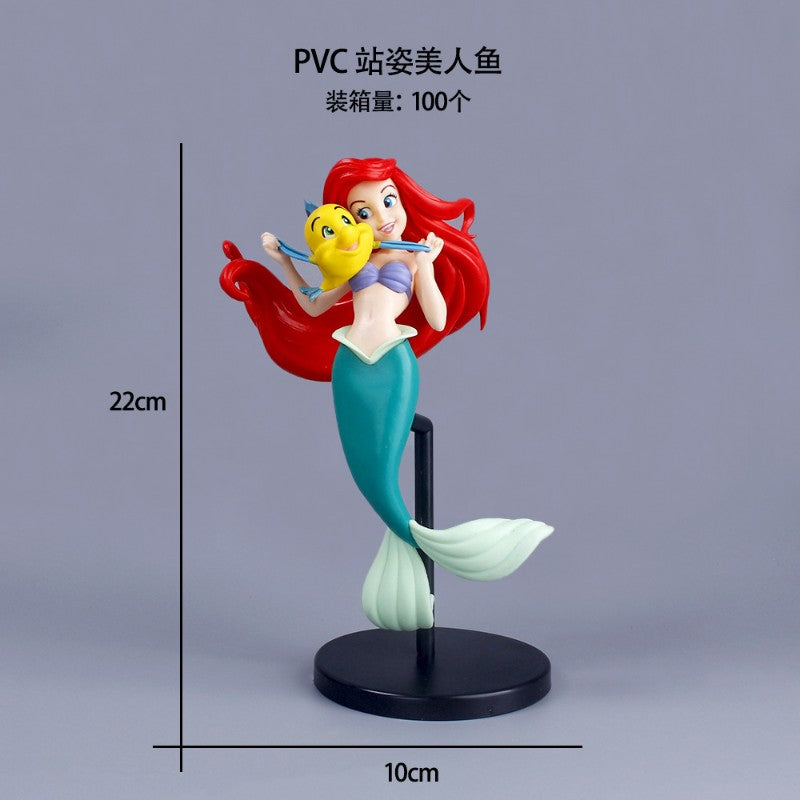 Disney The Little Mermaid Ariel Princess Action Figure Kids Toys Anime Situational Model Dolls Collection Room Car Decoration