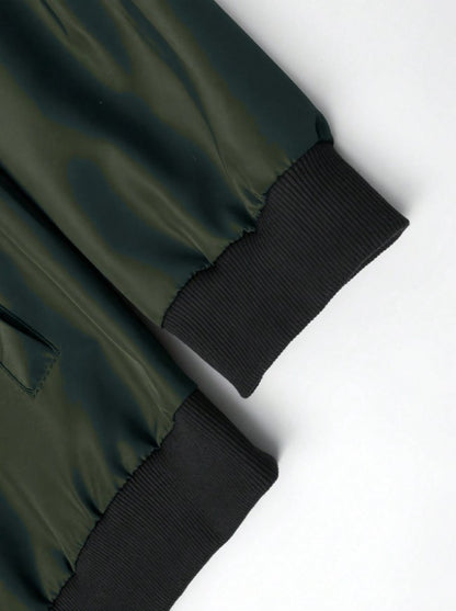 2024 Spring and Autumn New Baseball Collar Short Loose Solid Color Jacket Men's Business Casual Thin Coat Trend