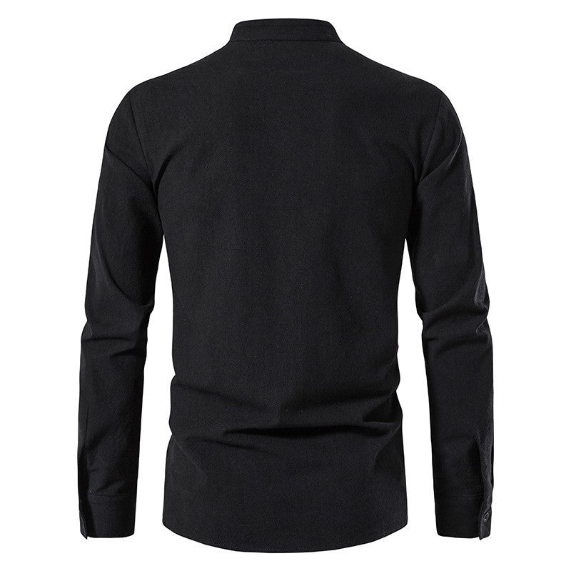 Men's Renaissance Shirt Pirate Medieval Viking top Cotton Linen Shirts Men Long Sleeved Halloween Costume