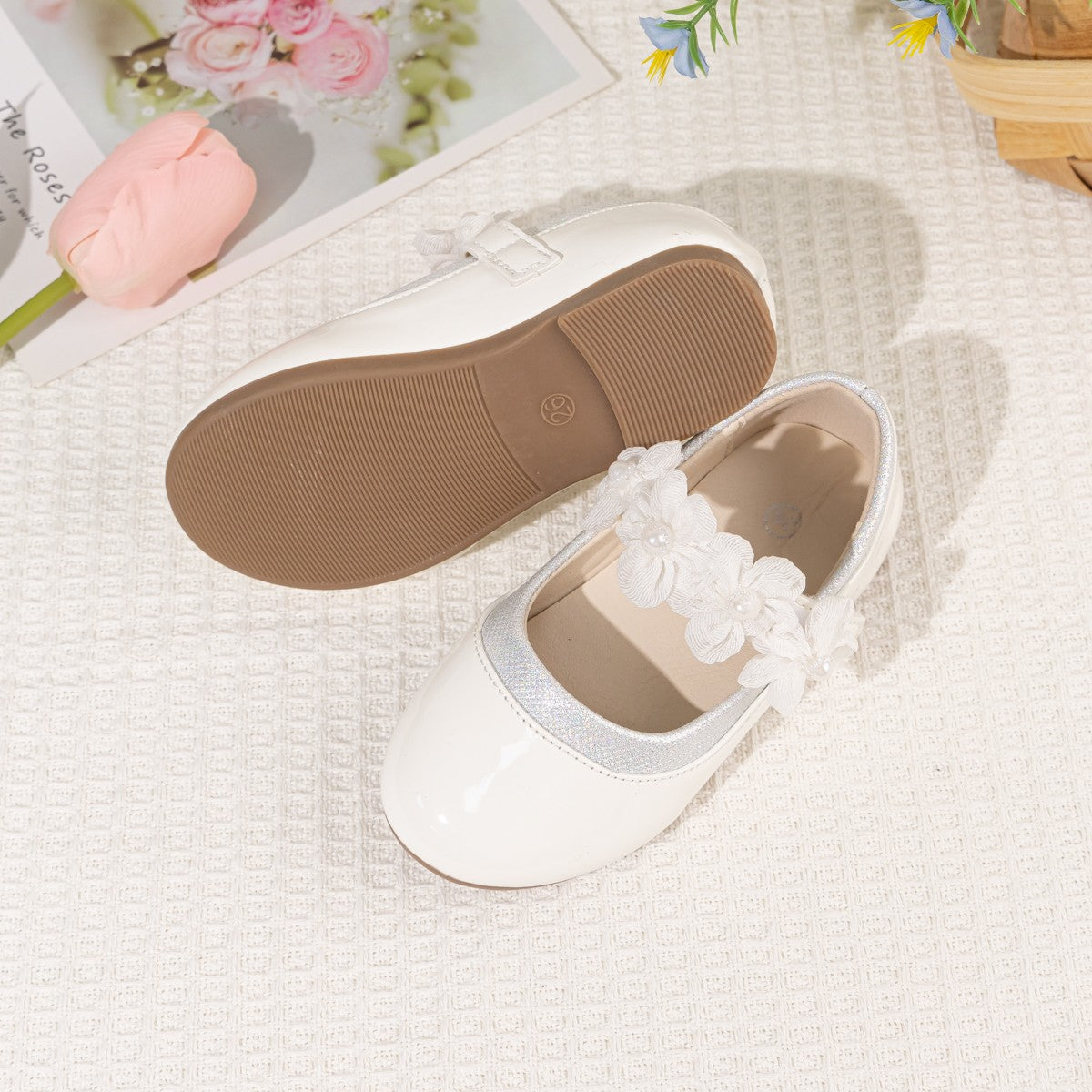Fashion Children's Flat Shoes Non-slip PU Leather Shoes 3-colors Comfortable Wear-resistant All-season Mary Jane Princess Shoes