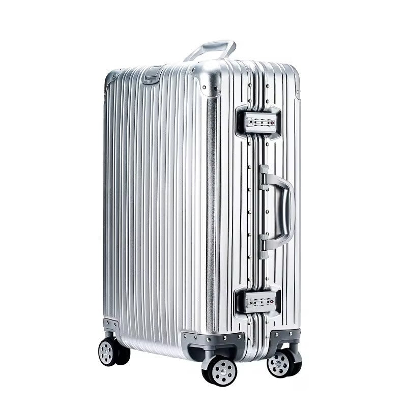 Mala de viagem giratória de alta qualidade 100% liga de alumínio-magnésio, tamanhos 20/24/26/29, marca Travel Suitcase