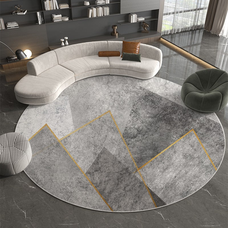 VIKAMA Short Pile Round Rugs Non Slip Area Rugs Living Room Fluffy Soft Carpet Bedroom Circle Floor Mat Bedside Rug Home Decor