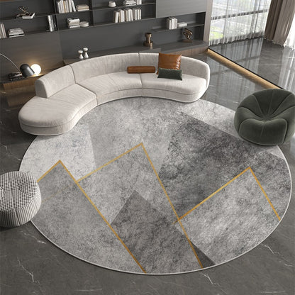 VIKAMA Short Pile Round Rugs Non Slip Area Rugs Living Room Fluffy Soft Carpet Bedroom Circle Floor Mat Bedside Rug Home Decor