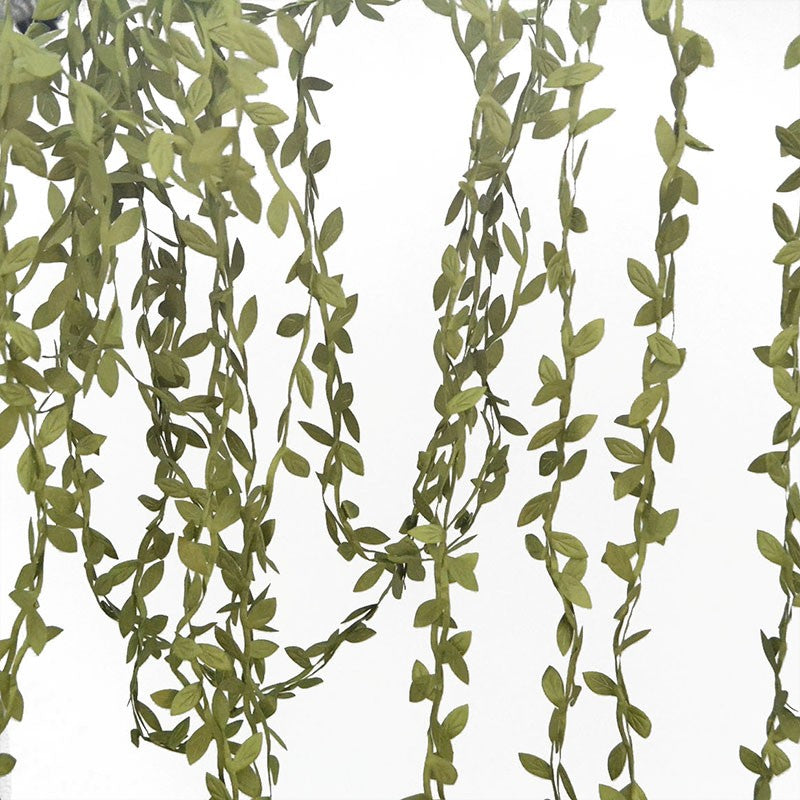 10/20M Silk Leaf-Shaped Handmake Artificial Green Leaves Faux Vines Bathroom Decorative Diy Wreath Accessories Home Decoreation