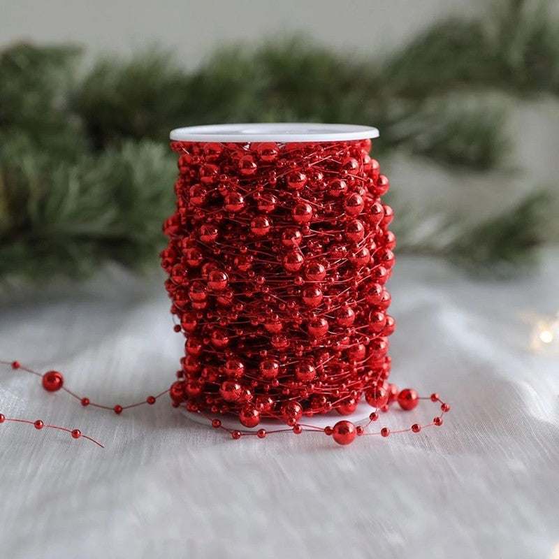 10M/Roll Pearl Chain Merry Christmas Decoration Christmas Tree Pendant for Home Decor Party Supplies New Year 2026 Gift Ornament