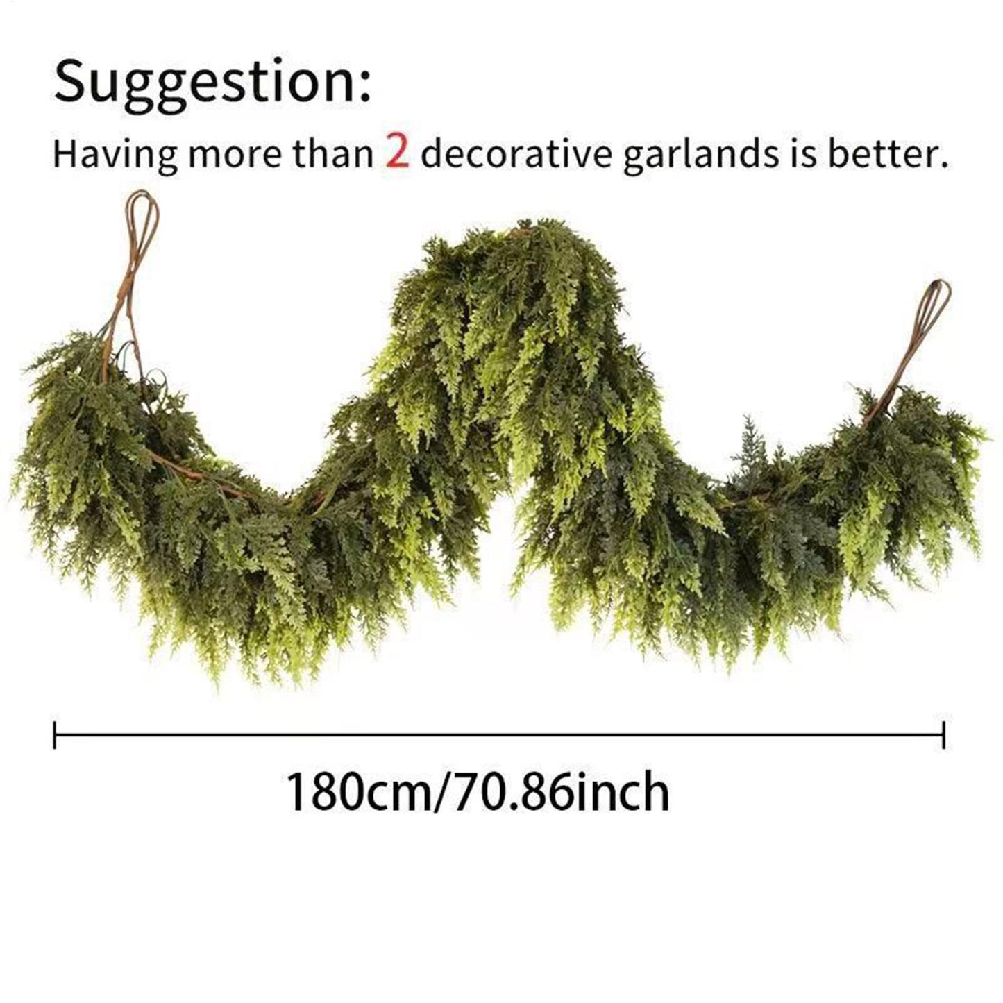 Christmas Garlands Artificial Green Pine Decoration Artificial Garland for Wreath Fireplace Tree Mantel Porch Indoor Stairs