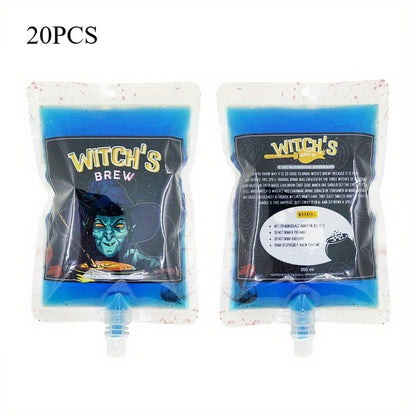 20pcs 350ml Halloween Drink Bags Jelly Spout Pouches Children's Drink Straw Bag Holidays Party Supply Blood Bags