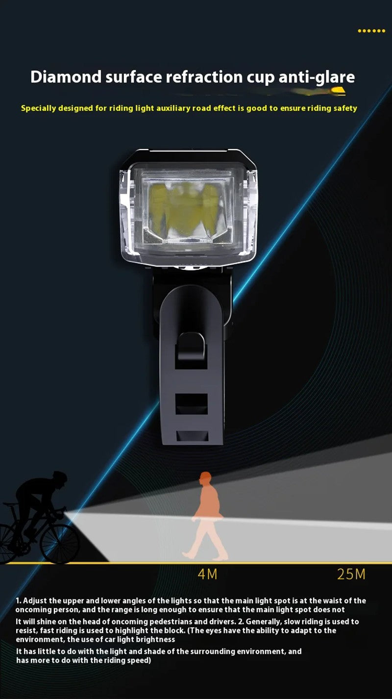 BUCKLOS Bicycle Front Light 18650 Battery Type-c Rechargeable Bike Headlight Powerful Handlebar Flashlight Cycling Highlights