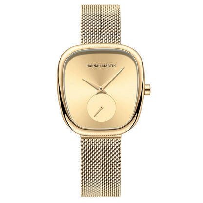 HANNAH MARTIN Brand Original Luxury Women Watch Rose Gold Fashion Stainless Steel Quartz Movement Waterproof Women Dress Watches