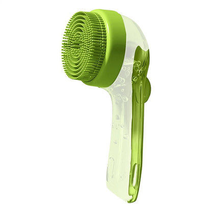 Pet Bathing Brush Long Handle Soft Silicone Shower Clean Tools Grooming Scrubber with Shampoo Dispenser Bath Brush for Dog & Cat