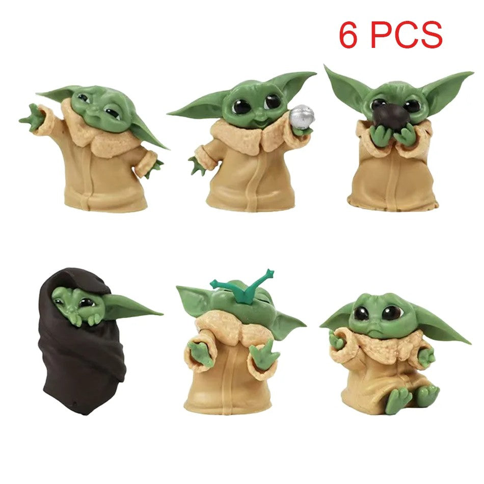 2 Estilos 6 Peças/Conjunto Figura de Anime Disney 5-8cm Brinquedo Mestre Bebê Yoda Darth Coleção de Ação PVC Mini Modelo de Brinquedo para Presente Infantil
