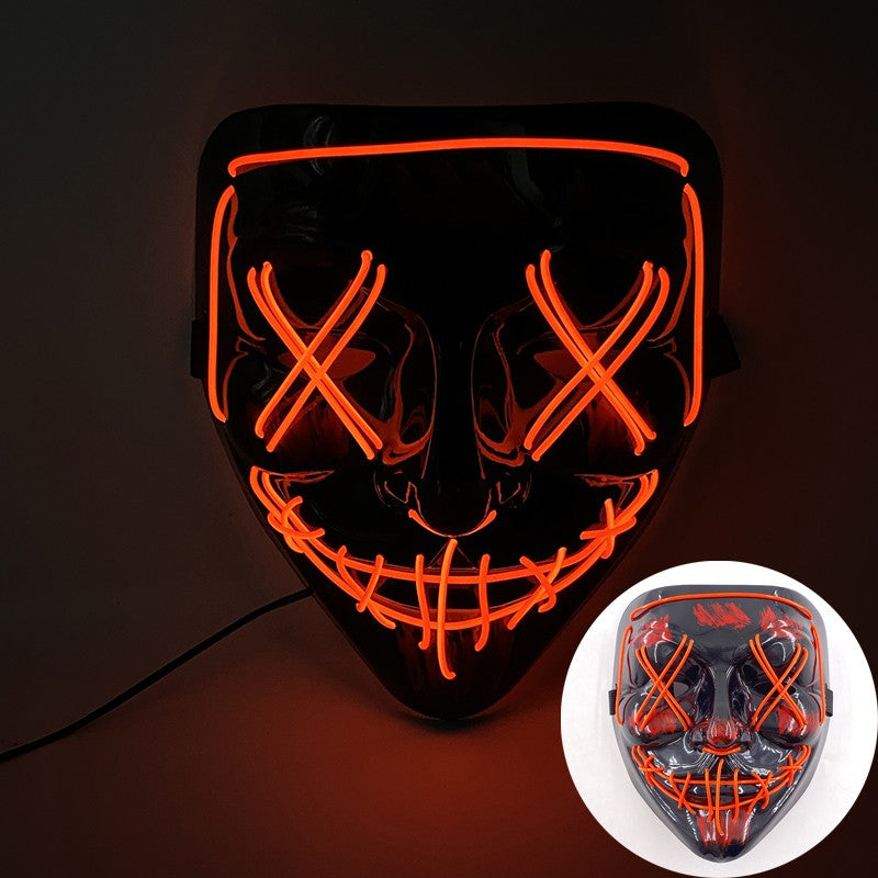 Cool Neon Light up Fox Mask Men Luminous Disguise Masks Glow in the Dark Cosplay Costume Trick or Treat Decoration