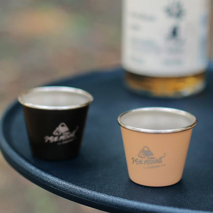 Conjunto de 4 Canecas de Aço Inoxidável, para Acampamento ao Ar Livre, Caneca de Café Empilhável para Viagem, Piquenique, Churrasco, Caminhada - Presente de Feriado