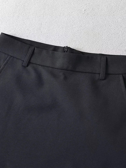 Mooyufon Women Fashion Solid Back Zipper A-Line Mini Skirt Vintage High Waist Fe