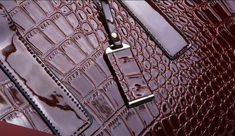 Luxury Handbags Alligator Designer PU Patent Leather Crossbody Bag For Women Tote Retro Ladies Messegner Shoulder Bag Bolsa