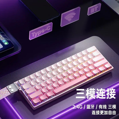 Teclado Magnético AULA MINI 60HE Pro Series Três Modos para Jogos E-sports RGB RT0.01mm Taxa de Varredura 8K Bateria de 4000mAh