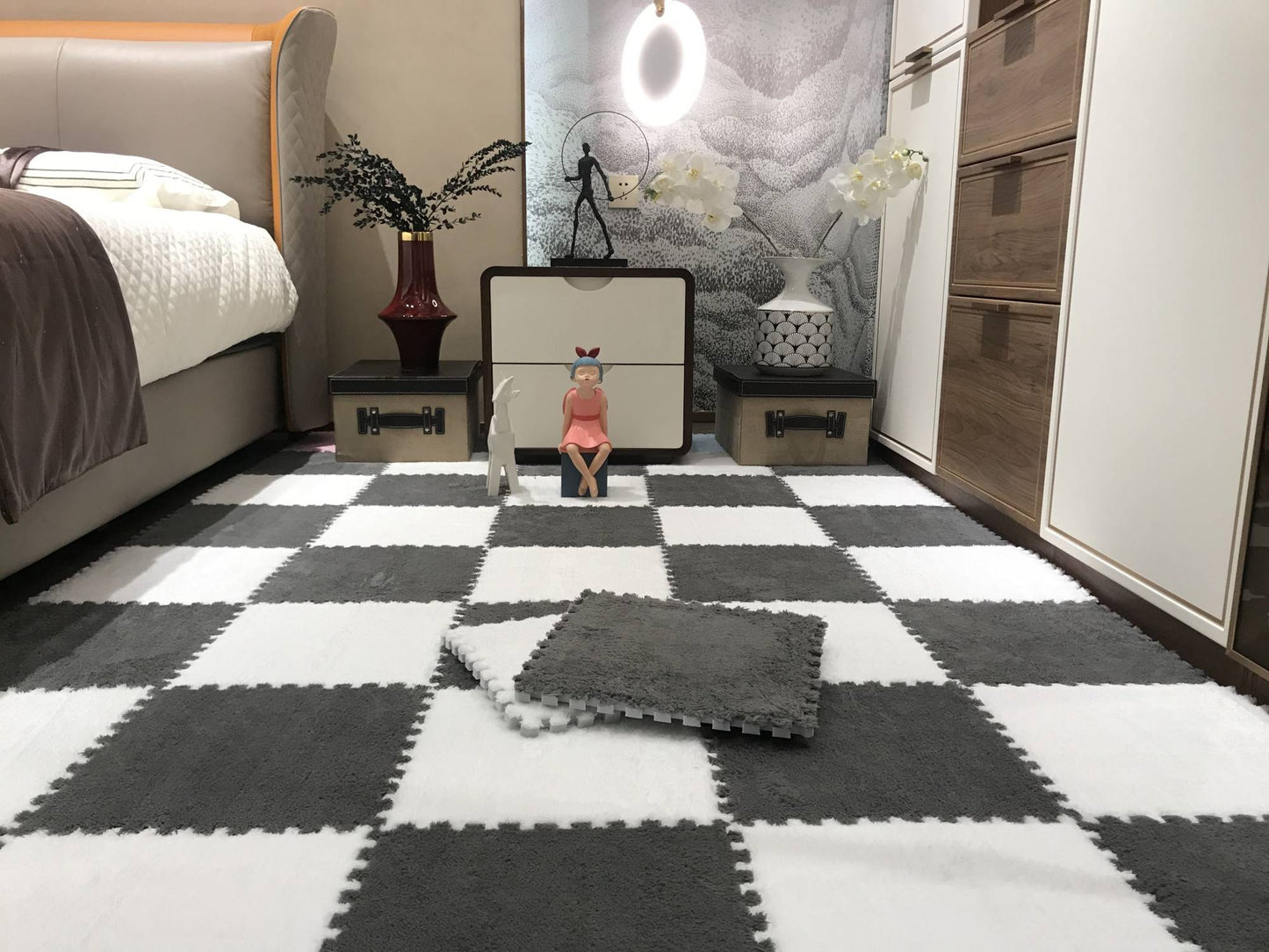 Soft Plush Children's Mat Baby Play Mat Baby Toys Eva Foam Puzzle Carpet In Children's Room Keep Warm Playmat 30*30*1CM