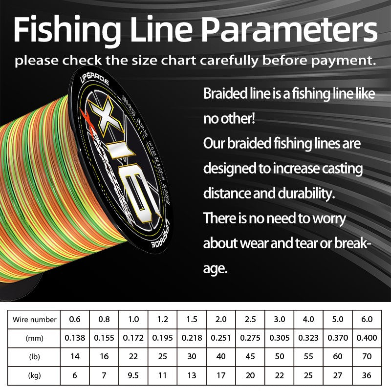 2025 Nova Linha de Pesca YGKX 16 Fios 300m/500m PE Trançada Super Forte Japonesa Linha PE Trançada Linha de Pesca Flutuante