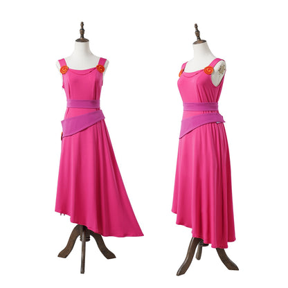 Anime Megara Hades Hercules Cosplay Costume Megara Pink Dress Strongman Jumpsuit Cape Hades Long Robe Halloween Carnival Suit