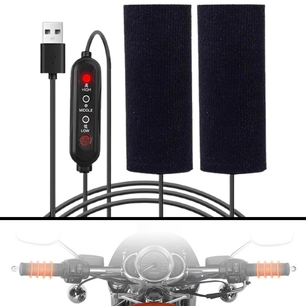 Manopla Aquecida USB 5V 3 Marchas Aquecedor Elétrico Cobertura de Manopla Aquecedor de Guidão Kit Aquecedor Acessórios de Moto